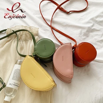 

Personality Geometric Round Style Pu Leather Fashion Casual Young Girl's Style Shoulder Bag Tote Crossbody Mini Bag Female Pouch