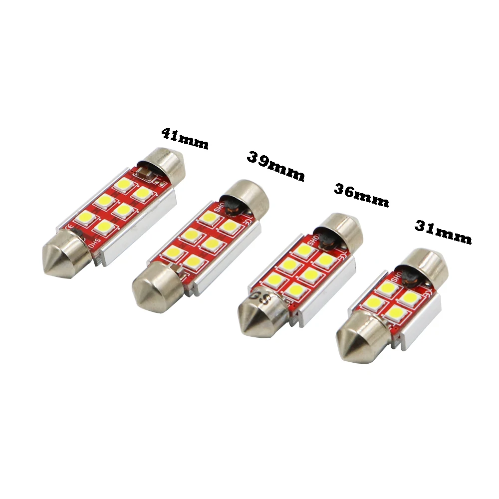YSY 50 шт. гирлянда CANBUS 4smd 31 мм 6smd 36 39 41 C5W C10W светодиодная безотказная 3030 smd