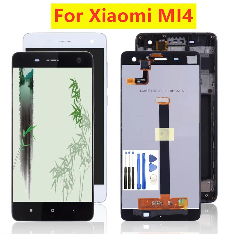 

For Xiaomi Mi4 Mi3 LCD Touch Screen Digitizer with Frame Replacement Black White For Xiaomi Mi 4 Display