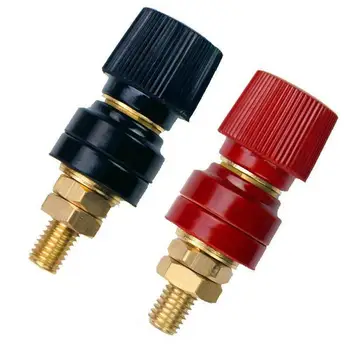 

10mm Stud Premium Remote Battery Power Junction Post Connector Terminal Kits(1Red+1Black)