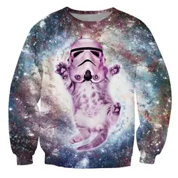 Для женщин/Для мужчин Cat Trooper Crewneck Толстовка Безликий Enforcer Галактическая Империя Смешные кошки блестящие Штурмовик шлем Kitty перемычки