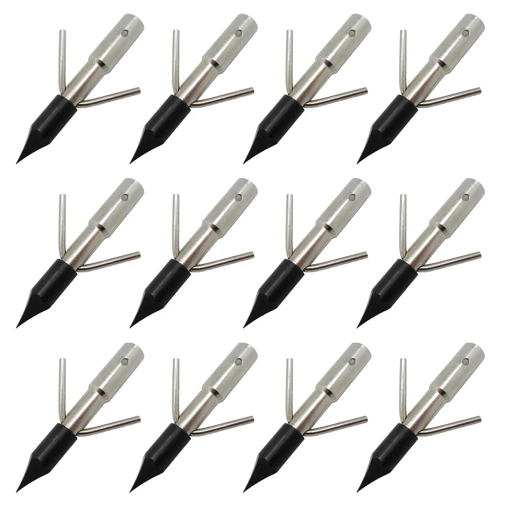 

6/12pcs 275 Grain Archery Fishing Steel Arrowhead Rotated Wing Broadhead for 5/16" Arrow Shaft OD 8mm