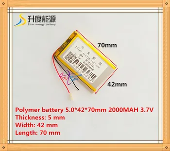 

Free shipping 3.7 V lithium polymer battery 2000 mah interphone 504270 GPS vehicle traveling data recorder