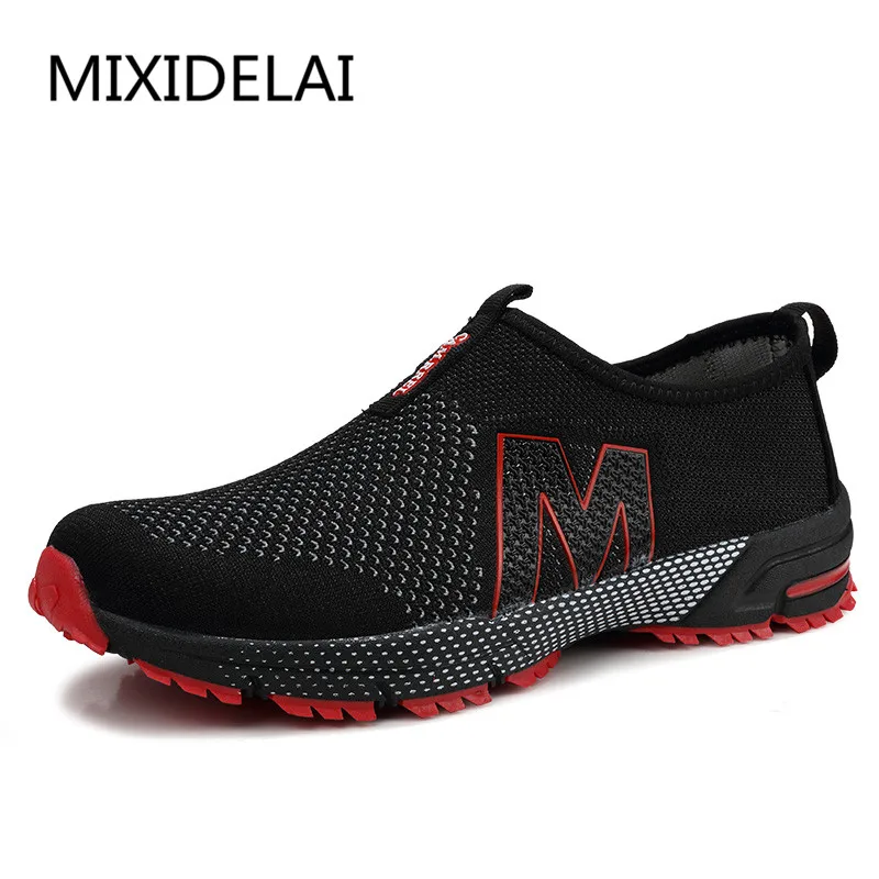 2019 Men Casual Shoes Spring/Summer Black Colors Couple Flats Shoes Air Mesh Breathable Men ShoesZapatillas Plus Size 36-44