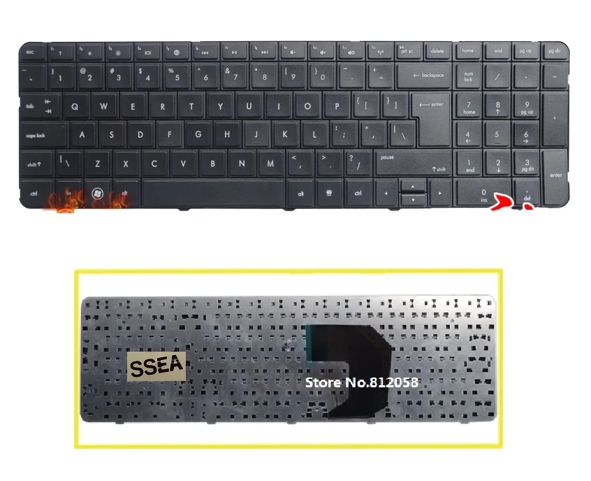 SSEA новая английская клавиатура для HP Pavillion G7 G7T 1000 1200 R18 1100 1260US 1075DX|keyboard for hp|hp g7