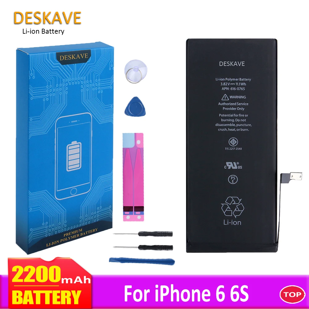 

High Quality Phone Lithium Battery for iphone battery 6G 6S Replacement Batteria + Free tool kit 1810mAh 1715mAh A1549 A1633 168