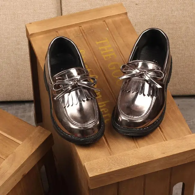 3 12 Years Old Kids Shoes For Girl Tassel Bowknot Leather Shoes