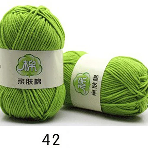 Worsted 5# слойные молоко хлопок детские вязаные средней толстой нитью смешанная пряжа для рук вязанное с узором крючком 50 г/мяч QW067 - Цвет: 42