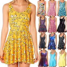 New 2014 Black Milk Adventure Time Jake All Over Scoop Skater Dress Women 2014 Fashion Women’s Black Milk