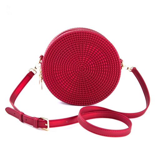 jelly rattan round bag