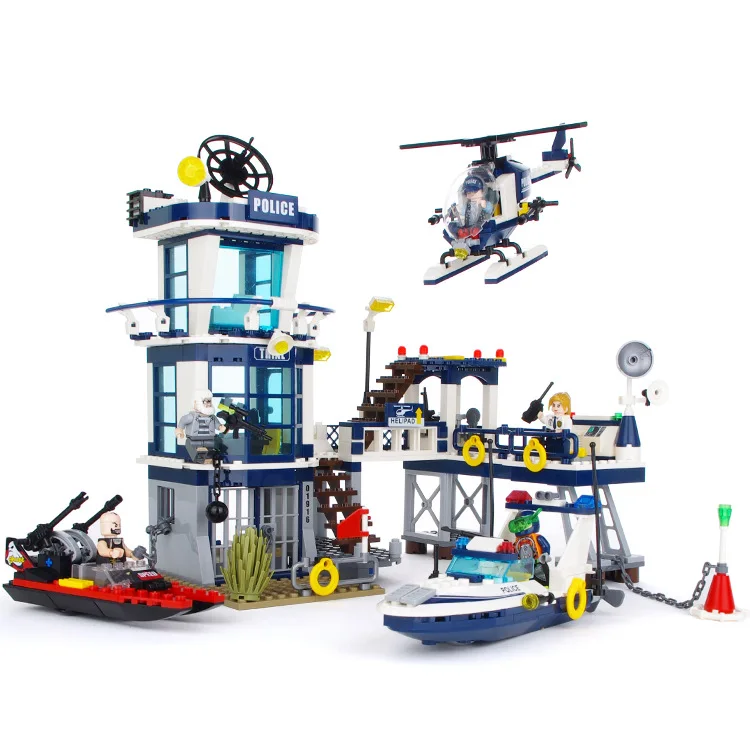 

ENLIGHTEN City Military War Rescue Plan Policemen Car Helicopter Building Blocks Sets Bricks Model Kids Toys Compatible Legoings