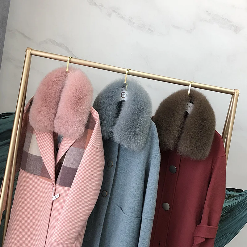 

Geunine fox fur collar real fox fur oversleeves winter coat fur scarves detachable fake collar multicolor DIY fox fur collar