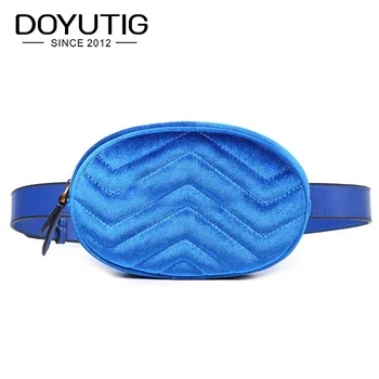 

DOYUTIG European Design Women Velvet Belt Bags Young Lady Lovely Mini Size Waist Packs Luxury Famale Fashion Casual Bags F618