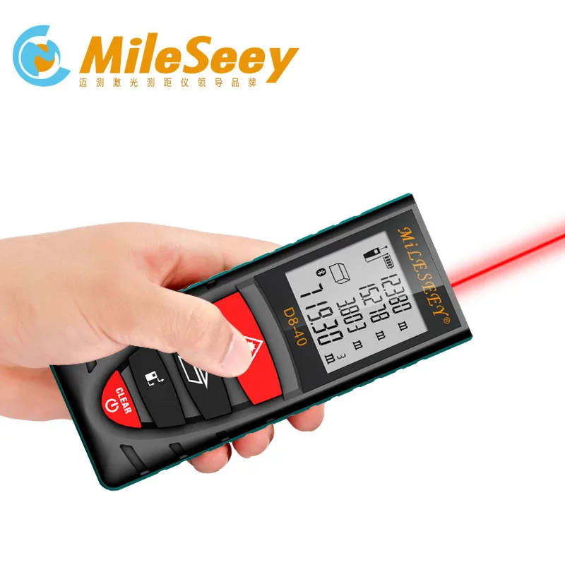 Mileseey D8 40M 100M Laser Rangefinder Handheld Digital Distance Meter Screen outdoor laser distance meters tape measure tool