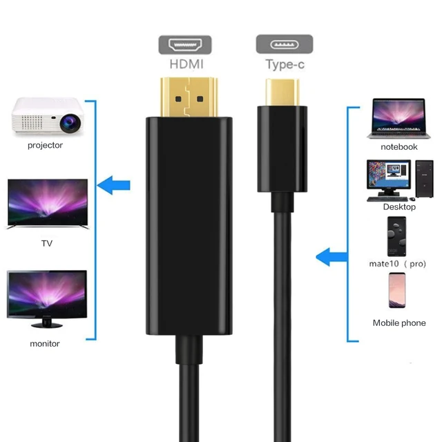For Lenovo Tab M10 FHD Plus 10.3 TB X606X type c turn HDMI cable Connect TV projector 4k HD line 1080P Type CTOHDMI HD cable AliExpress 7