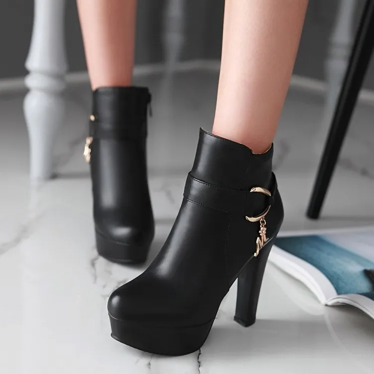 Womens Fashion Elegant Booties High Heels Shoes For Ladies Online Black And White Platform Ankle Boots Pink Beige37