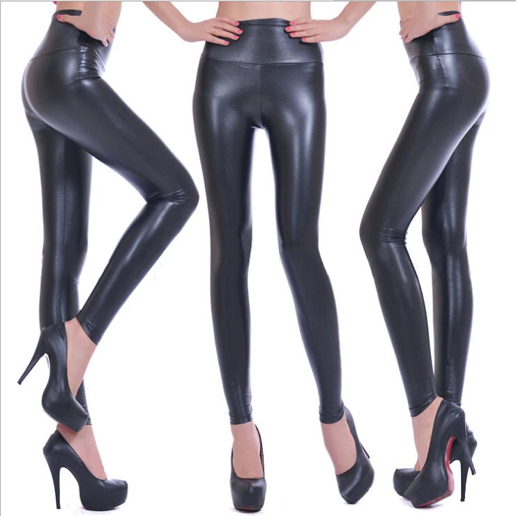 Леггинсы из искусственной кожи; узкие кожаные брюки с высокой талией; леггинсы с эффектом мокрой кожи; эластичные узкие брюки; roupa mujer; леггинсы; BG123