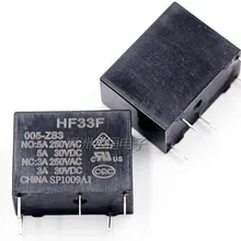 10 шт 5 pins JZC-33F HF33F-005-ZS3 HF33F-012-ZS3 HF33F-024-ZS3 5 В, 12 В, 24 В постоянного тока, 3A 250VAC реле