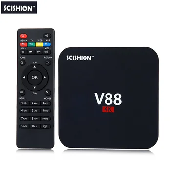 

SCISHION V88 Android TV Box RK3229 Quad-Core CPU 1G+8G 4K movies WIFI 3D Movie smart media player Support 4 X USB SD Card Slot