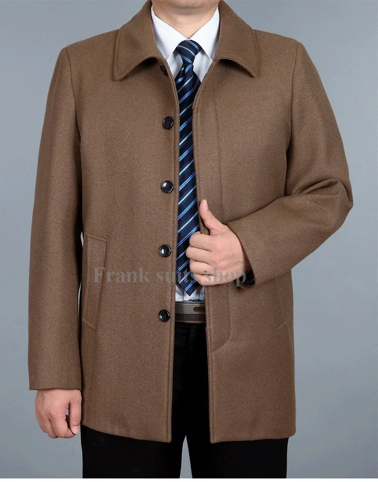 

Custom made 2017 Men Black/Coffee Autumn Wool Coat Men High Quality Coat Mens Fashion Outwear Overcoat