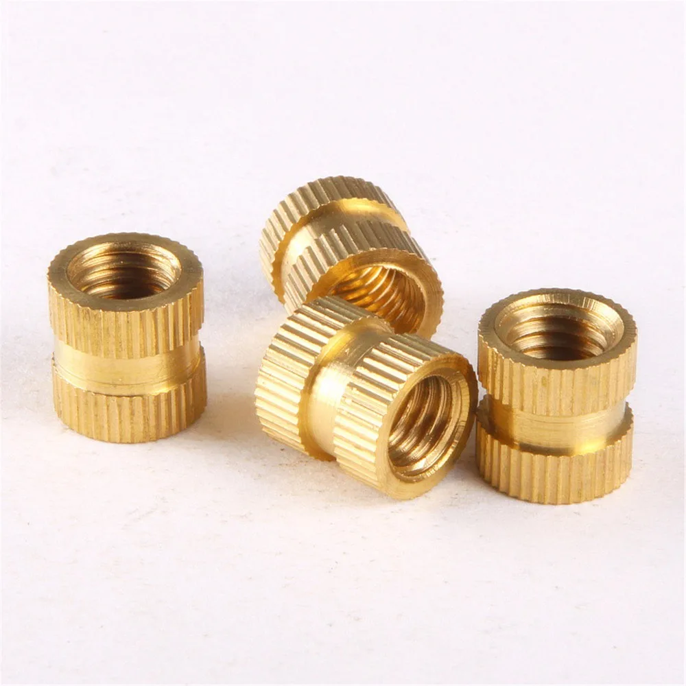 

100PCS M4*4*5mm OD 5mm Brass Inserts Double Pass Copper Knurl Nut Embedded Fastener