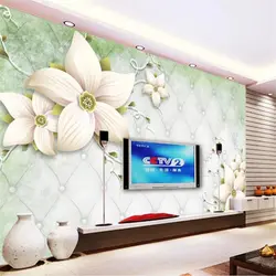 Beibehang заказ обои 3d Большой обои для Росписи Стен окрашенные цветы стерео мягкий пакет Гостиная ТВ задний план