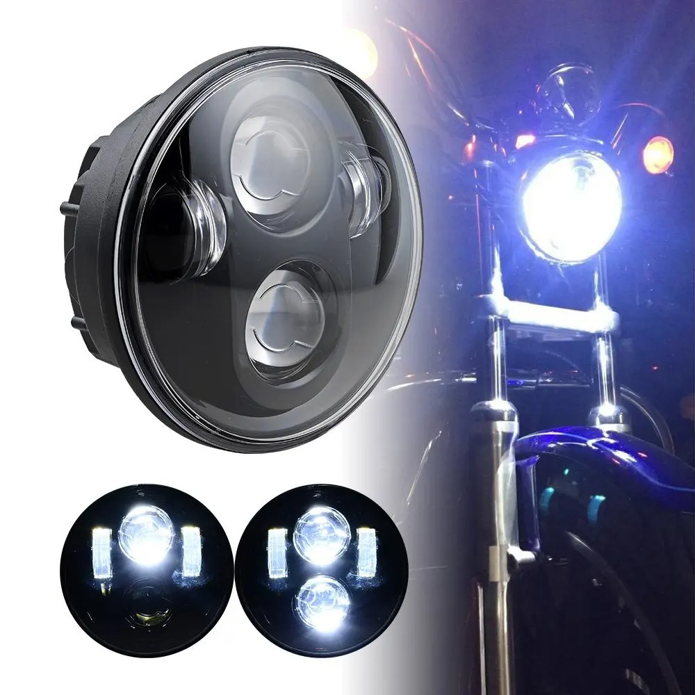 

5.75 INCH Round Led Headlight High/Low Dual Beam 12V H4 5.75'' Motorcycle Headlamp For Motorbike 883 Dyna Sportster Softail