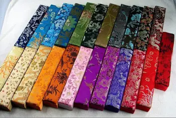 

Wholesale 10pcs Chinese Handmade Silk&Wood Luxury Jewelry Box 23*4.5*3.5cm