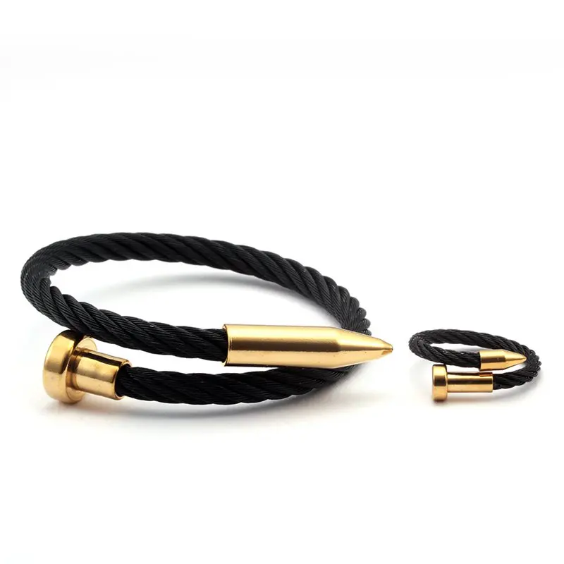 Роскошные Брендовые спортивные мужские и женские очаровательные браслеты из нержавеющей стали, плетеные открытые модные браслеты с золотыми пулями