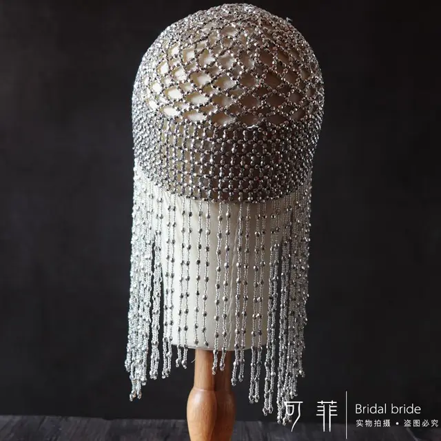 1920 S Beaded Cap Headpiece Fairmont S 