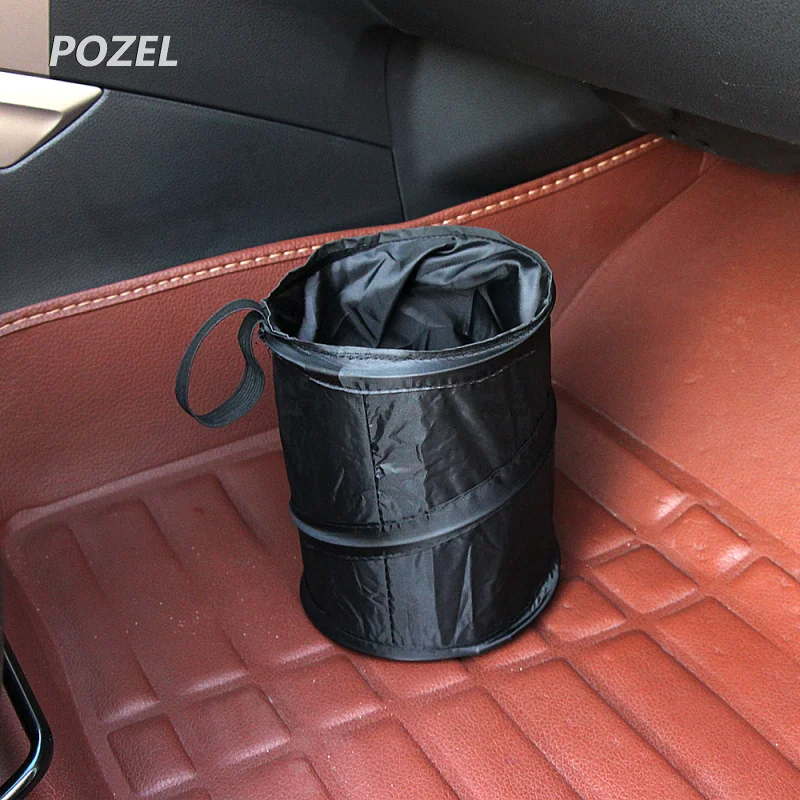 Car Trash Can Bin Garbage 210D Oxford Black Seat Organizer Bags