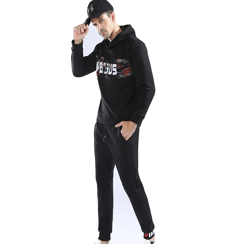 

Outdoor Winter Warm Sport Suit Men's Running Set Cotton Jogging Gym Fitness Hooded Suit Basketball Trainning Clothes Running Set