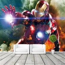 Железный человек настенные фрески Мстители фото обои на заказ шелковые обои для гостиной спальни детская комната уникальный подарок