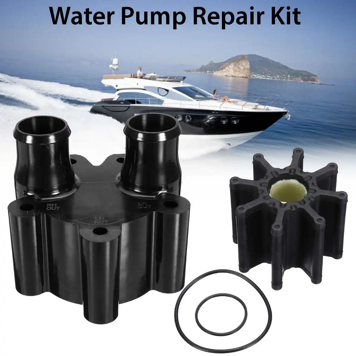 

Marine Water Pump Impeller Repair Kit for MerCruiser for Bravo 46-807151A14 18-3150 Rubber + Metal 67mm Diameter 8 Blades