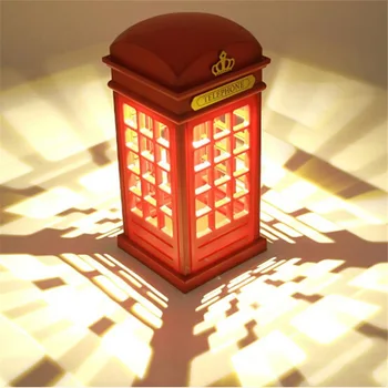 

Hot New Arrival Stylish Design Retro London Telephone Booth Design USB Rechargeable LED Touch Night Light Lamp