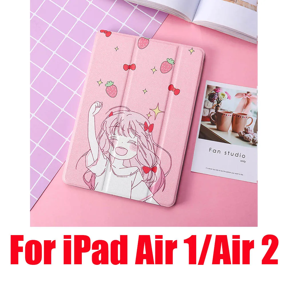 Чехол для iPad 2/3/4 Mini 1 iPad 5 Air iPad iPad 10,5 Pro 9,7 Мягкий противоударный пылезащищенные силиконовые милый пленка с полным покрытием - Цвет: Pink Air 1 2