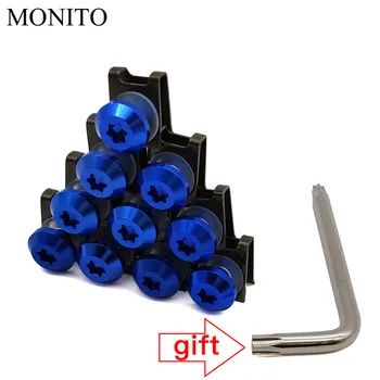 

10 PCS CNC For YAMAHA WR 250X 250R 450F TTR 125 250 600 TTR250 Motorcycle Fairing Screws Custom Moto Body Spring Nuts Bolts Blue