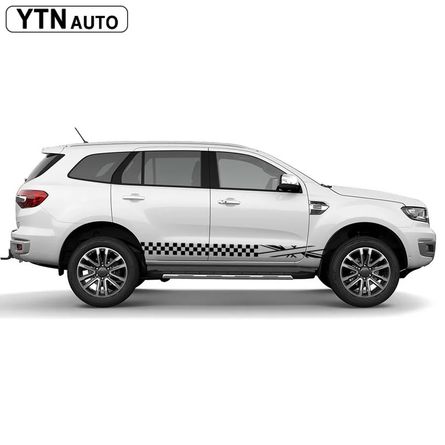 

car decal 2PC grid British flag racing side door graphic vinyl custom car accessories sticker for ford everest endeavour 2015 on