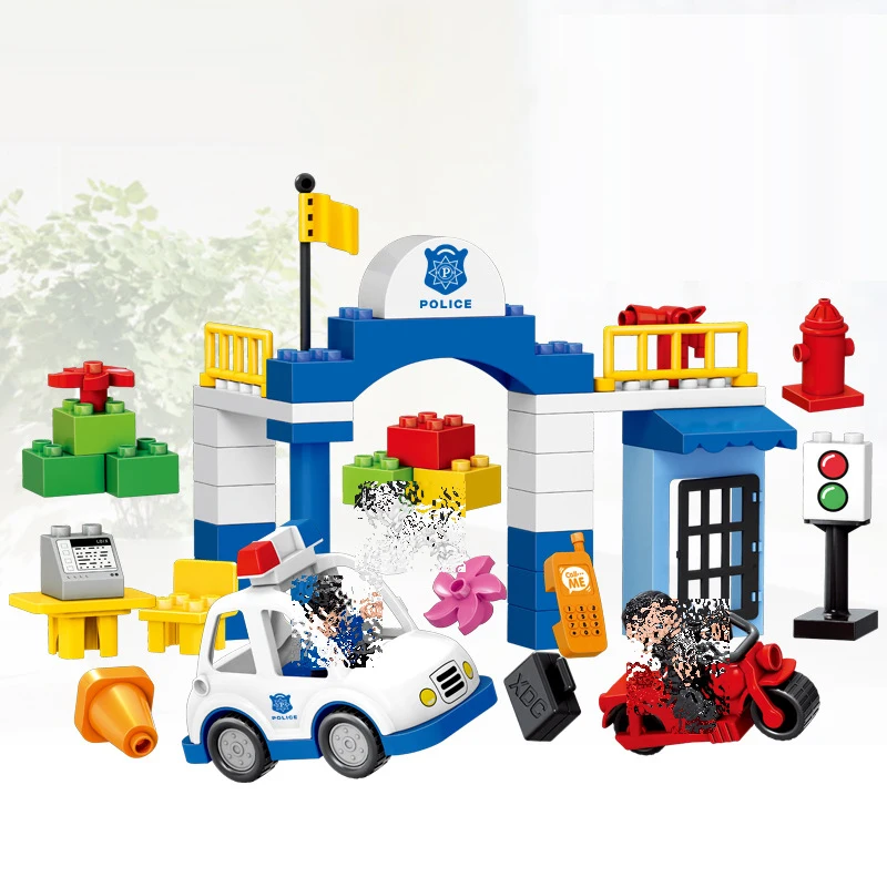 

HM city police series 075 51Pcs Models Building Kits Blocks Hobbies For Boys Compatible With Lego duplo enlighten Toys Kids gift
