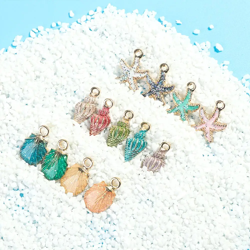

13pcs Jewelry Making DIY Pendant Handmade Accessories Fashion Sea Shell Conch Pendant Mixed Charms Handmade Accessories