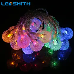 Светодиодный SMITH светодиодный свет шнура хрустальный шар пузыря 1 м/2 м 10/20 светодиодный Водонепроницаемый праздник Рождество Свадебная