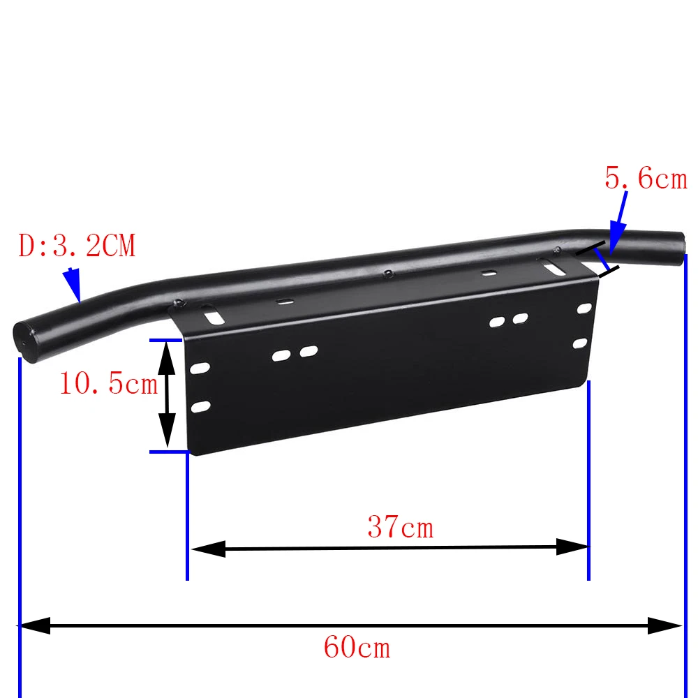 Black Aluminum 23inch universal Bull Bar Type Front Bumper for Working Light License Plate Mount Bracket Holder Offroad Light Bar Car SUV Front Bumper License Plate Mount Bar LED Work Light Light Bar Bracket (11)