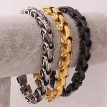 Винтаж Панк стиль Байкер Прохладный 316L нержавеющая сталь звено цепи браслеты для мужчин рок ювелирные изделия мужской подарок