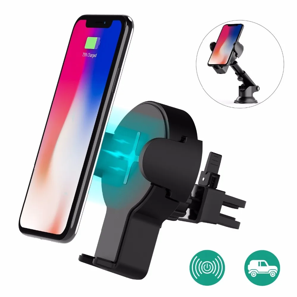 Wofalo Fast Wireless Car Charger Retractable Charging Phone Bracket 360 Rotation For Samsung S8/S8 Plus/S7/S7 Edge | Мобильные