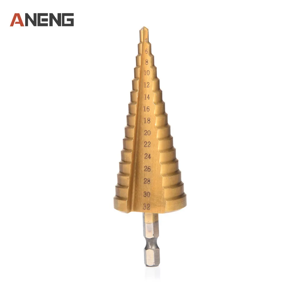 4 32 mm Hexagonal Titanium Step Cone Drill Bit Hole Cutter HSS4241