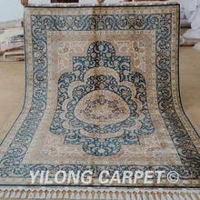Yilong 5,5 'x8. 3' Античная hand made персидский ковер Тебриз темно-синие ручной работы турецкий ковер(1695