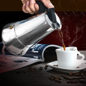 

Fogão Cafeteira De Aço Inoxidável Pote de Café Espresso Coador Cafeteira fogão Pot /200/300 /450 ML Italian mocha pot coffee pot