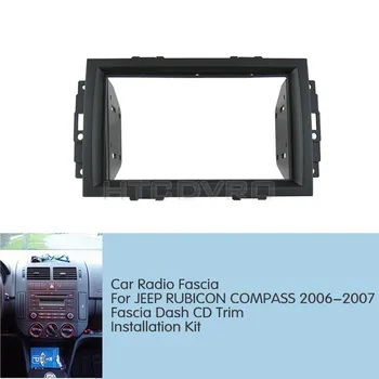 

YMODVHT 2din Car Radio Fascia for Jeep Rubicon Compass 2006 2007 Stereo Panel Dash Mount Trim Installation Kit Frame