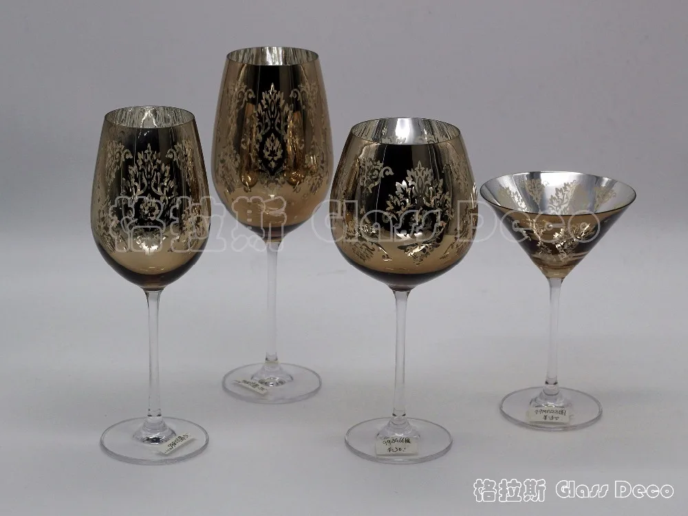 Творческий Гальваническое розовое золото металлический хрустальный стеклянный бокал для вина Коктейльная Чашка Модель украшение комнаты