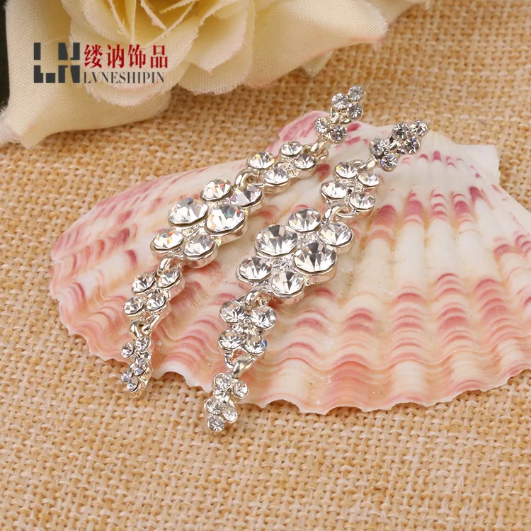 От производителя роскошные длинные модные серьги корейский кристалл серьги с кисточками ювелирные изделия оптом Свадебные невесты